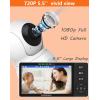 imageHelloBaby 720P 55 HD Baby Monitor with Camera and Audio No WiFi Video Baby Monitor Remote Pan Tilt Zoom Wide View Range 1080P Infant Camera Night Light Hack Proof 4000mAh Battery 1000ftHB6081