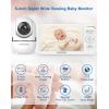 imageHelloBaby Baby Monitor 2 Cameras 6 World First IPS SplitScreen 30H Battery No WiFi 2Way Audio Video VOX Double Cameras PanTiltZoom Night Vision 8 Lullabies 1000ft for TwinsHB6560