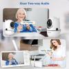 imageHelloBaby Baby Monitor 2 Cameras 6 World First IPS SplitScreen 30H Battery No WiFi 2Way Audio Video VOX Double Cameras PanTiltZoom Night Vision 8 Lullabies 1000ft for TwinsHB6560
