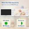 imageHelloBaby Baby Monitor 2 Cameras 6 World First IPS SplitScreen 30H Battery No WiFi 2Way Audio Video VOX Double Cameras PanTiltZoom Night Vision 8 Lullabies 1000ft for TwinsHB6560