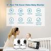 imageHelloBaby Baby Monitor 2 Cameras with Mount Upgrade 5 Screen 26Hour Battery Life Crib Baby Monitor Mount Without Tools or Wall Damage
