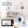 imageHelloBaby HB6550 5quot Baby Monitor 3 Cameras 30Hour Battery PanTiltZoom1000ft Range Video Audio Baby Monitor No WiFi ECO Night Vision 2Way Talk 8 Lullabies and Temperature Ideal Gifts3 camerasHB6550