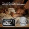 imageHelloBaby HB6550 5quot Baby Monitor 3 Cameras 30Hour Battery PanTiltZoom1000ft Range Video Audio Baby Monitor No WiFi ECO Night Vision 2Way Talk 8 Lullabies and Temperature Ideal Gifts3 camerasHB6550