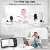 imageHelloBaby HB6550 5quot Baby Monitor 3 Cameras 30Hour Battery PanTiltZoom1000ft Range Video Audio Baby Monitor No WiFi ECO Night Vision 2Way Talk 8 Lullabies and Temperature Ideal Gifts3 camerasHB6550