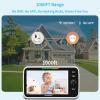 imageHelloBaby Upgrade 5 Baby Monitor with 30Hour Battery 2 Cameras PanTiltZoom 1000ft Range Video Audio Baby Monitor No WiFi VOX Night Vision 2Way Talk 8 Lullabies and TemperatureHB6550PlusSplit Screen