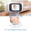 imageHelloBaby Video Baby Monitor with 2 Cameras and Audio Baby Monitor with Remote PanTiltZoom VOX Mode Night Vision 2Way Talk 8 Lullabies32 inches