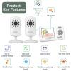 imageHellobaby HB30 Video Baby Monitor with Digital Camera and Audio No WiFi No App Safety Baby Monitor 8 Languages Auto Night Vision 1000ft Transmission Range 24 inch Portable Screen WhiteHB302 NEW