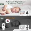 imageHellobaby HB30 Video Baby Monitor with Digital Camera and Audio No WiFi No App Safety Baby Monitor 8 Languages Auto Night Vision 1000ft Transmission Range 24 inch Portable Screen WhiteHB30