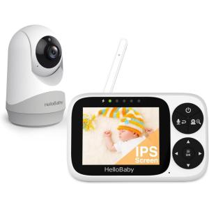 imageHelloBaby Baby Monitor No WiFi Video Baby Monitor with Camera and Audio 32 IPS Screen PanTiltZoom Camera Night Vision 1000ft Range USB Charger32HB6233