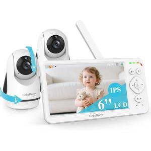 imageHelloBaby Baby Monitor with 32 IPS Screen  Baby Camera Monitor with Remote PanTiltZoom Camera No WiFi Infrared Night Vision 1000ft Wireless Connection2 Cams