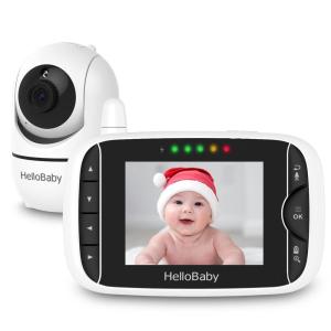 imageHelloBaby Video Baby Monitor with 2 Cameras and Audio Baby Monitor with Remote PanTiltZoom VOX Mode Night Vision 2Way Talk 8 Lullabies32 inches