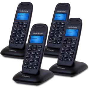 imageHelloBaby DECT 60 Cordless Phone Handset for Home with Caller IDCall Waiting Call Block FullDuplex Handset Speakerphone Blue Backlit Display ampamp Big Buttons Reliable 1000 ft RangeHB16884