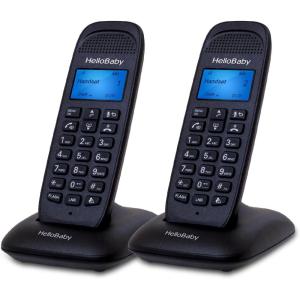 imageHelloBaby DECT 60 Cordless Phone Handset for Home with Caller IDCall Waiting Call Block FullDuplex Handset Speakerphone Blue Backlit Display ampamp Big Buttons Reliable 1000 ft RangeHB16882
