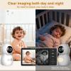 imageHelloBaby 55 HD Video Baby Monitor with 1080P Camera  No WiFi HackProof Security ampamp 1000ft Range  Remote Pan Tilt Zoom Night Vision Night Light  4000mAh BatteryHB6081