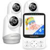 imageHelloBaby No WiFi Baby Monitor with VoiceActivated Night Vision4quot IPS Camera and Audio 2Way Talk and PTZ 26H Battery and 1000ft Range Portable for Nursery and TravelHB62403